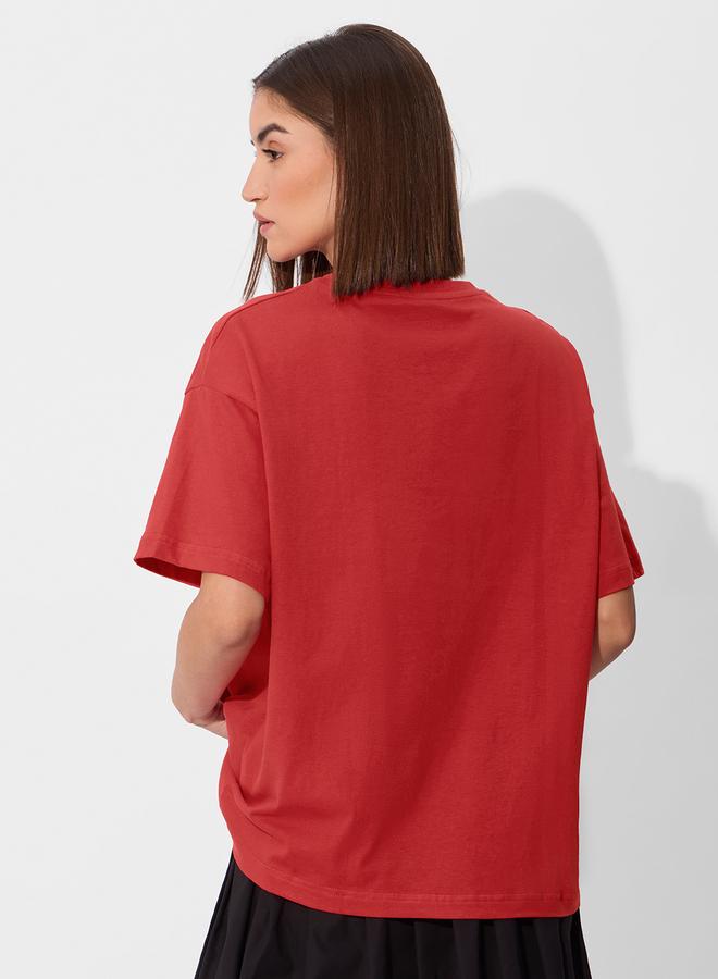 ذا سوليد ستور تيشيرت واسع بياقة دائرية - Image 5